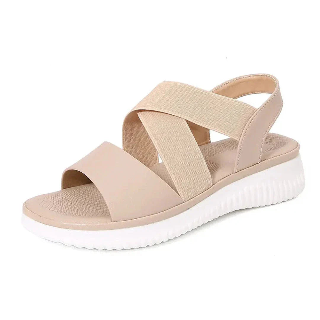 Luna Crisscross Elastic Slingback Sandals Cushioned Footbed Waylynn Women