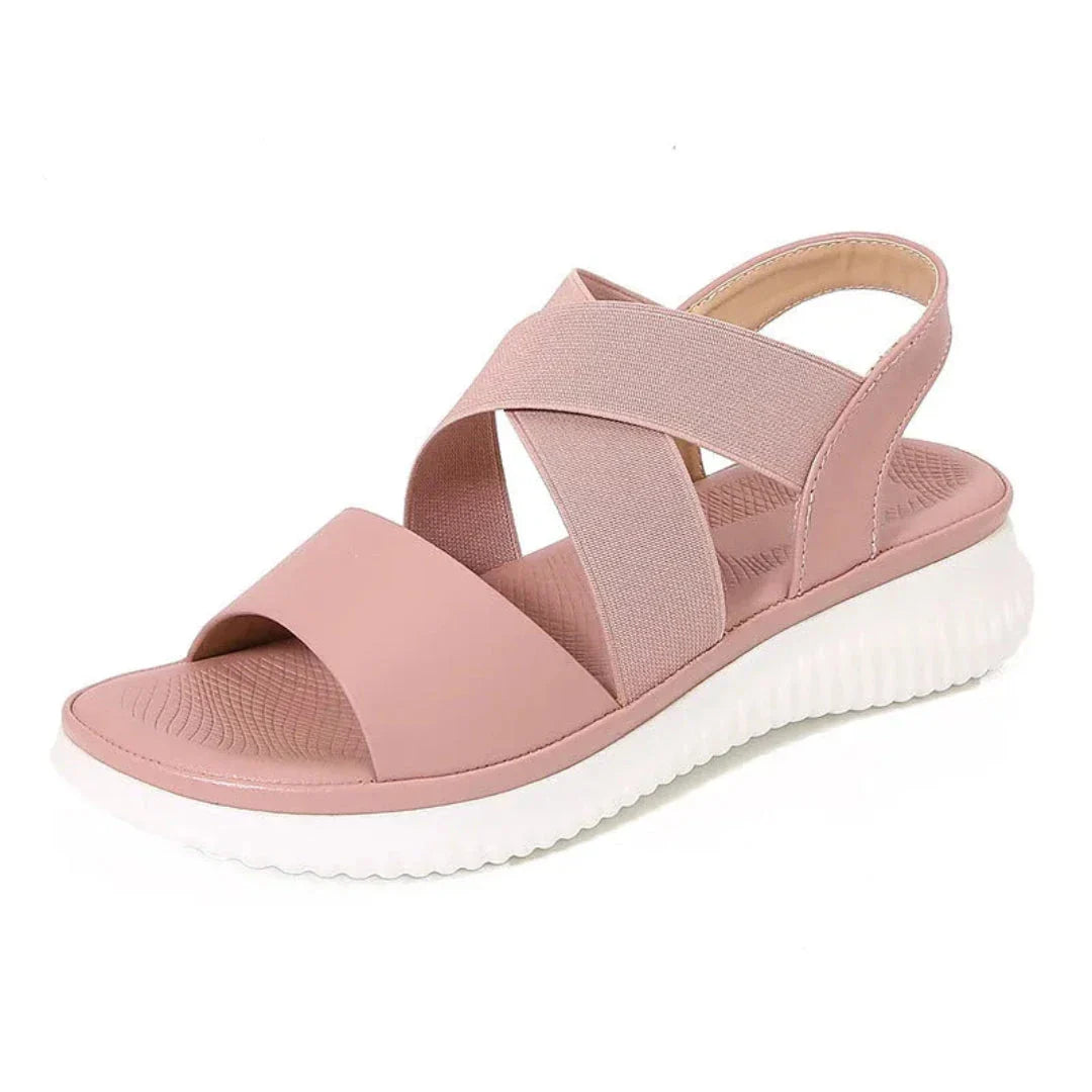 Luna Crisscross Elastic Slingback Sandals Cushioned Footbed Waylynn Women