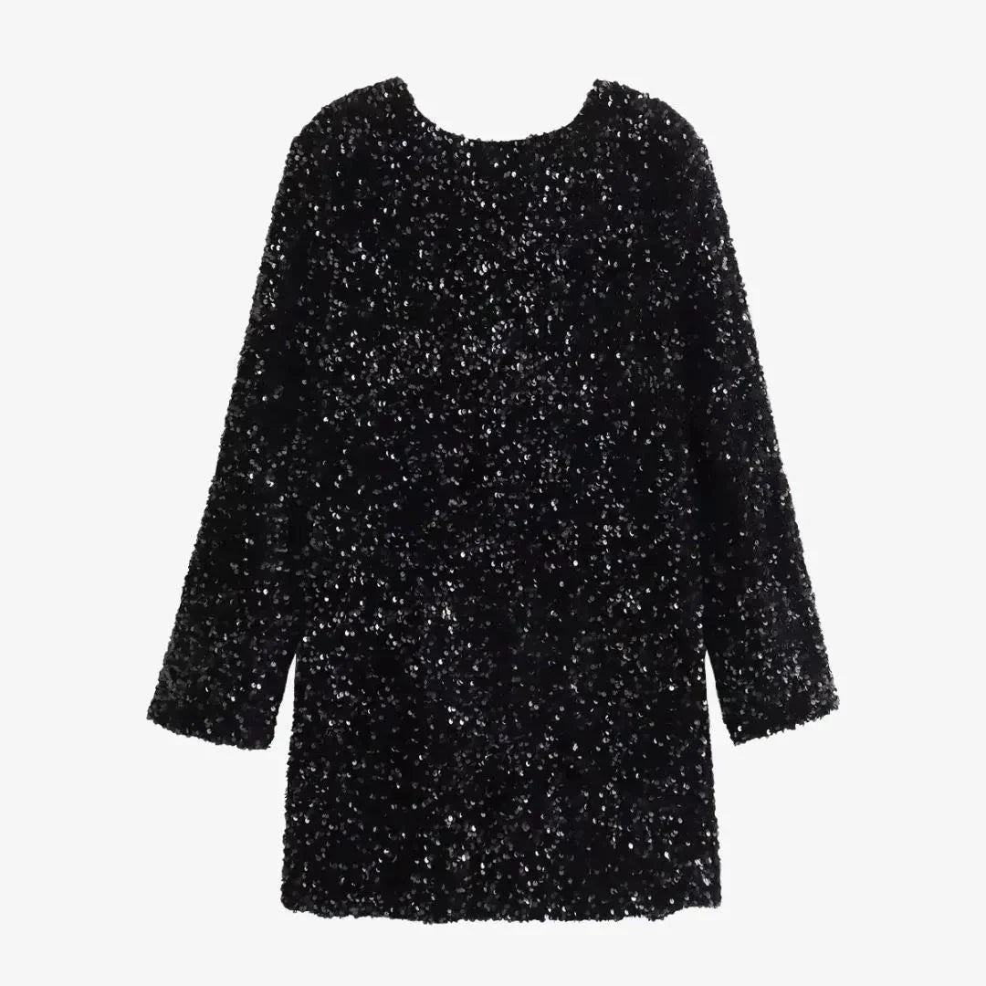 Luna Sequin Long Sleeve Mini Dress