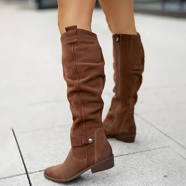 Streetwave Suede Knee High Boots Elegant Comfort for Fashionable Women Everyday Wear