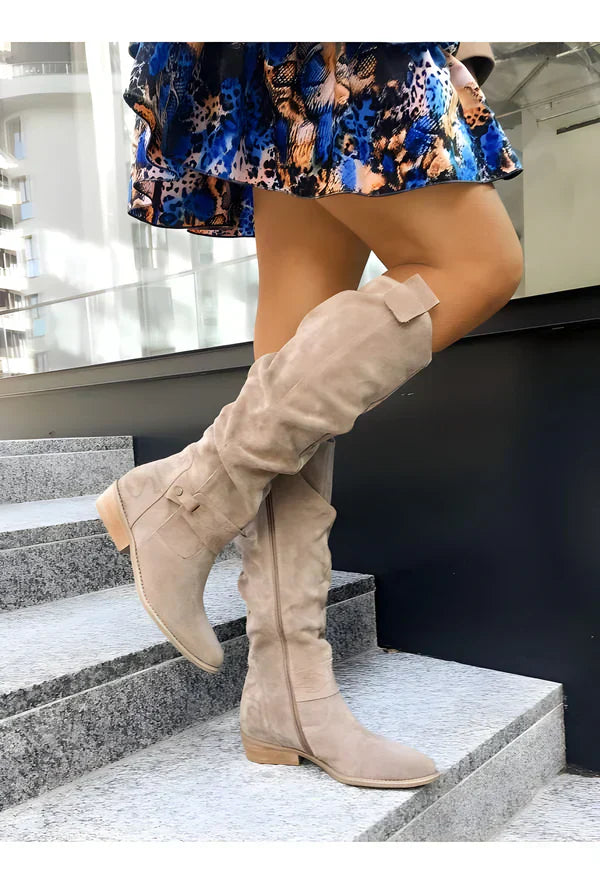 Streetwave Suede Knee High Boots Elegant Comfort for Fashionable Women Everyday Wear