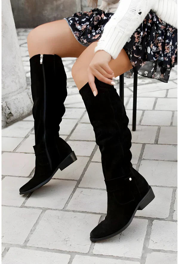 Streetwave Suede Knee High Boots Elegant Comfort for Fashionable Women Everyday Wear