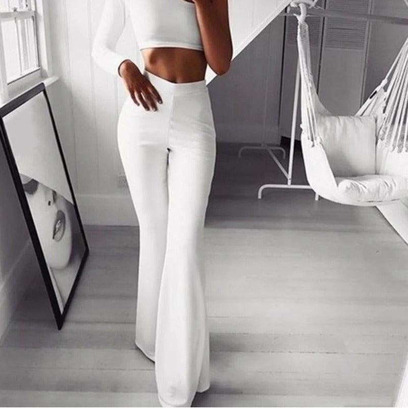 Streetwave Sculpting High Waisted Flared Pants For Women With Comfortable Stretch