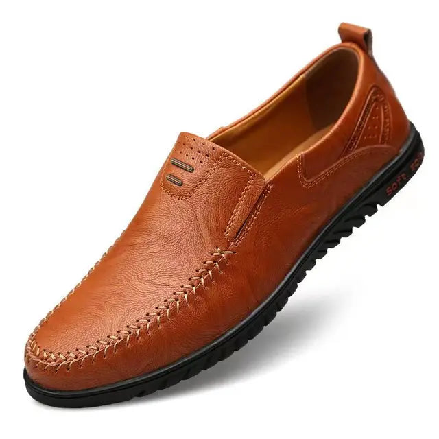 UrbanSteps Leather Slippers For Men Comfortable Casual Footwear With Non Slip Sole