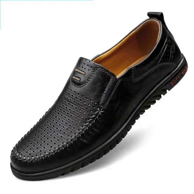 UrbanSteps Leather Slippers For Men Comfortable Casual Footwear With Non Slip Sole