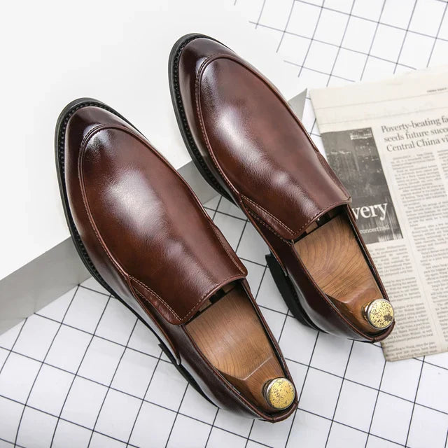 StilMann EliteForm Mens Leather Business Slippers Slip On Comfort For Professional Men