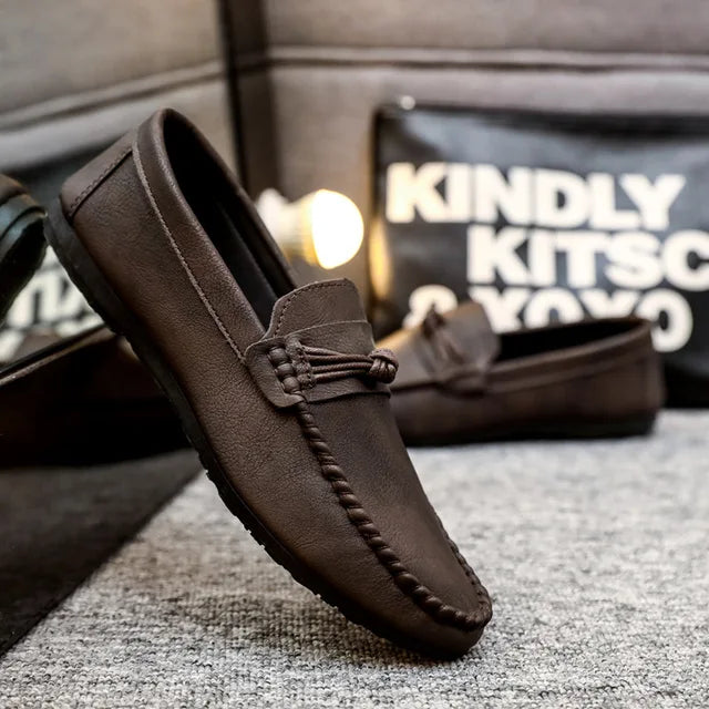 UrbanElegance Mens Leather Loafers SlipOn Moccasins For Luxurious Casual Style Essentials