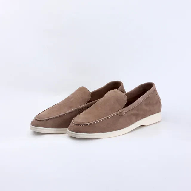 Street-Wave Men's Leather Loafers for Summer Walks With Smooth Suede Upper and Cushioned Comfort for Modern Men