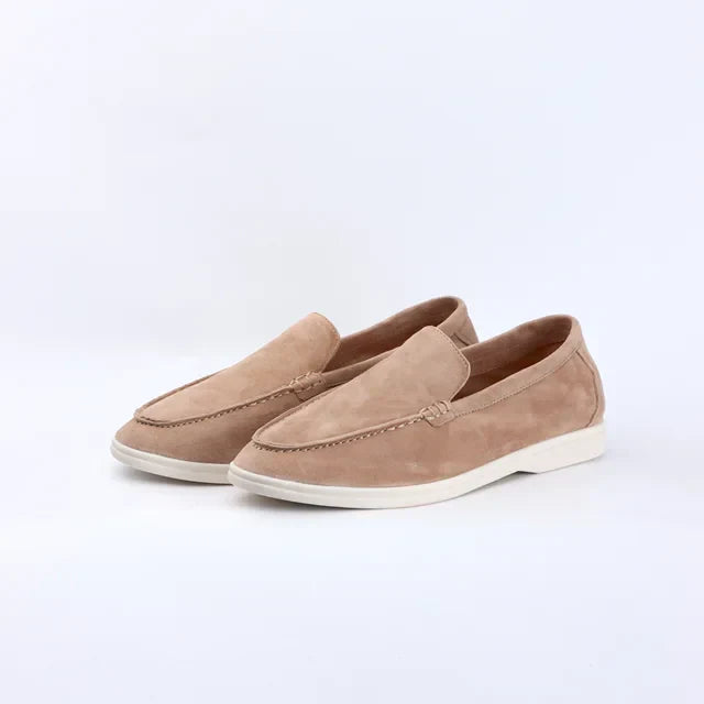 Street-Wave Men's Leather Loafers for Summer Walks With Smooth Suede Upper and Cushioned Comfort for Modern Men