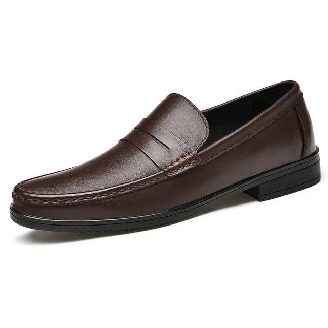 Street-Wave Men Leather Loafers Slip On Dress Shoes Premium Real Leather All Day Comfort For Professionals