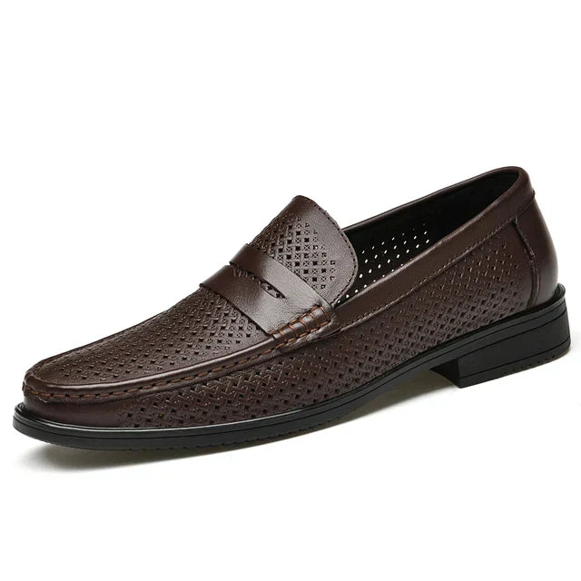 Street-Wave Men Leather Loafers Slip On Dress Shoes Premium Real Leather All Day Comfort For Professionals