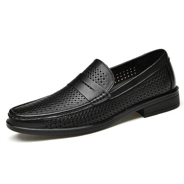 Street-Wave Men Leather Loafers Slip On Dress Shoes Premium Real Leather All Day Comfort For Professionals