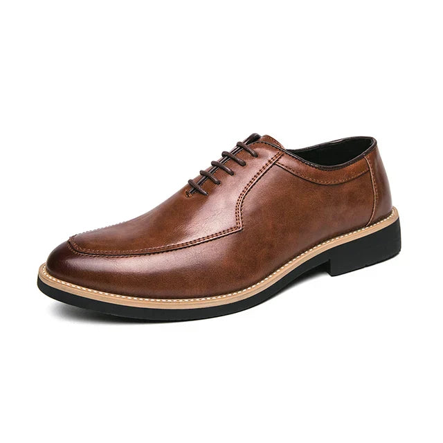 Street-Wave Men's Formal Shoes Premium Leather Lace-Up for Professionals, Elegant Business Footwear