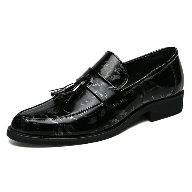 PrestigeStil Italian Style Leather Tassel Loafers for Men Luxury Formal Footwear Ideal for Business and Weddings