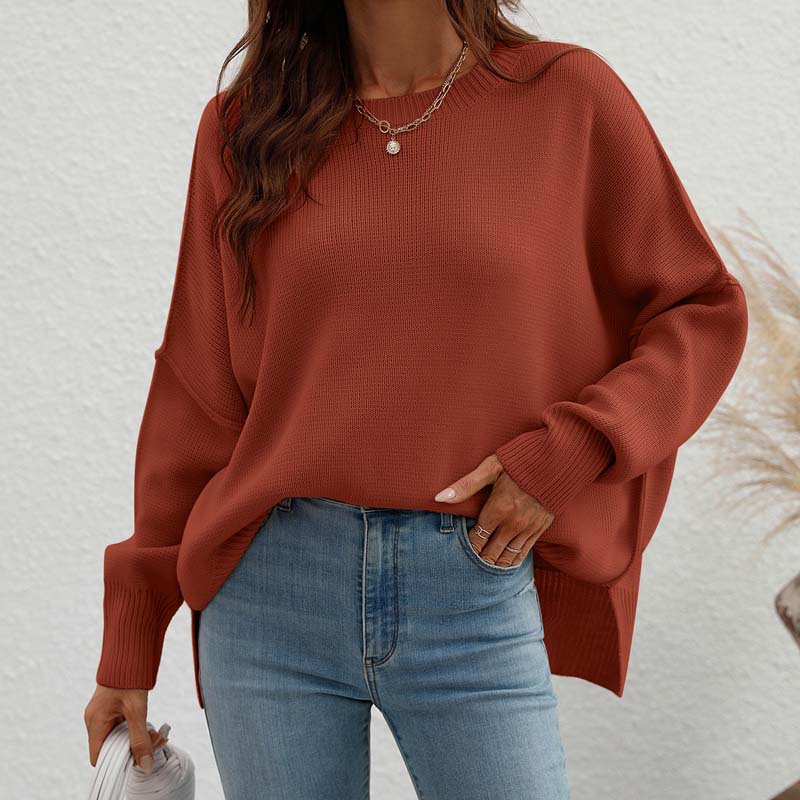 Street-wave White Knit Sweater For Women Cozy Oversized Casual Jumper Long Sleeve