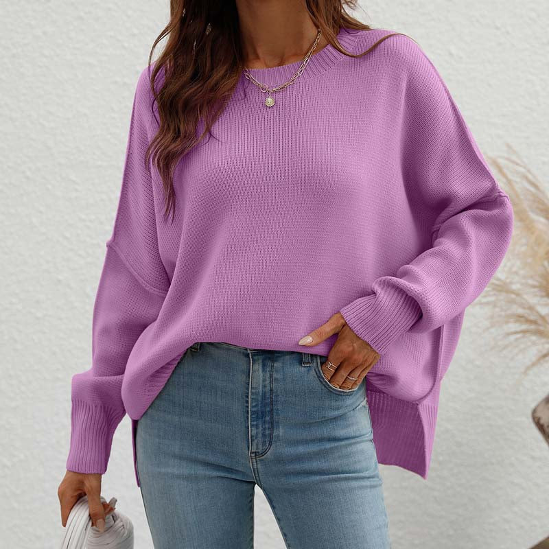 Street-wave White Knit Sweater For Women Cozy Oversized Casual Jumper Long Sleeve