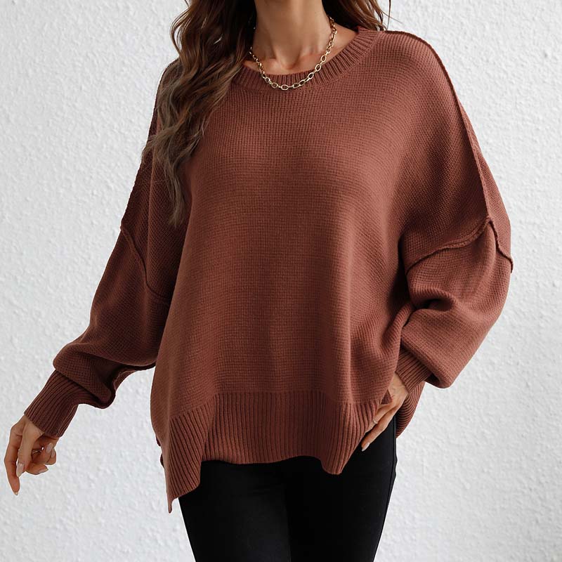 Street-wave White Knit Sweater For Women Cozy Oversized Casual Jumper Long Sleeve
