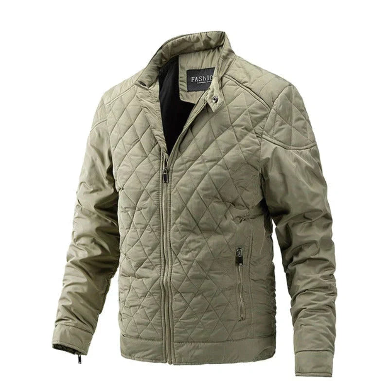Street Wave Quilted Jacket For Men Premium Warmth Diamond Stitch Pattern Stylish Everyday Wear