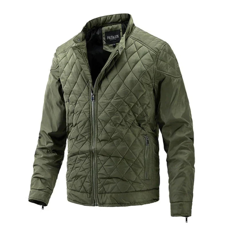 Street Wave Quilted Jacket For Men Premium Warmth Diamond Stitch Pattern Stylish Everyday Wear