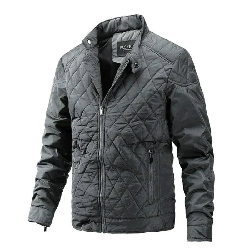Street Wave Quilted Jacket For Men Premium Warmth Diamond Stitch Pattern Stylish Everyday Wear