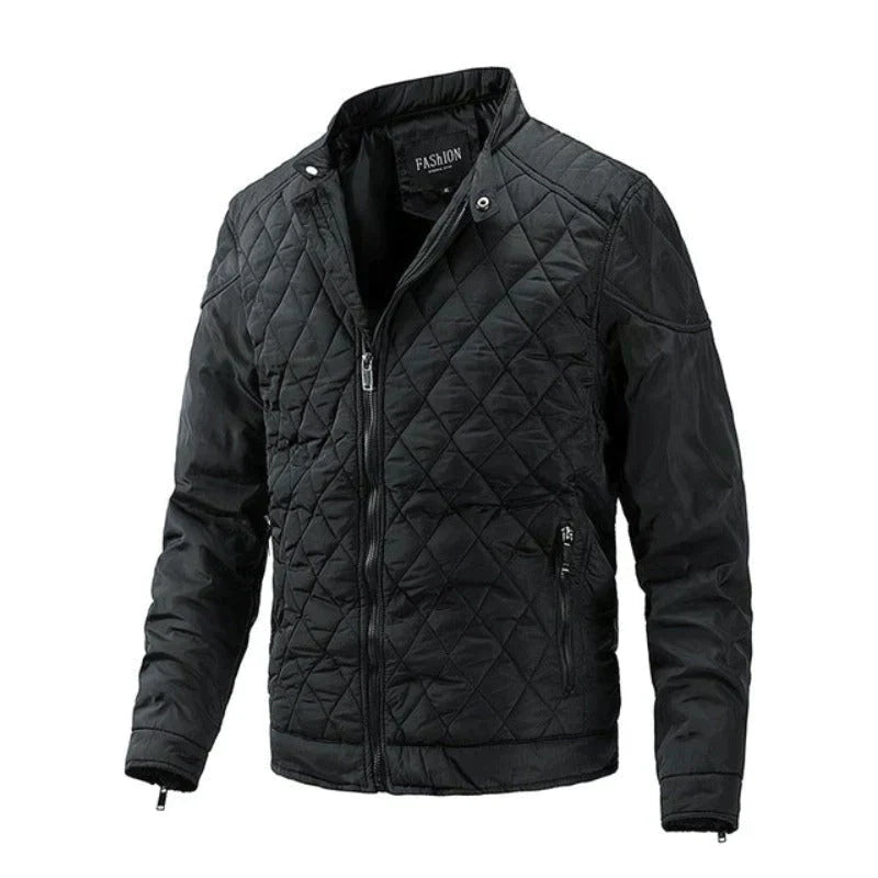 Street Wave Quilted Jacket For Men Premium Warmth Diamond Stitch Pattern Stylish Everyday Wear