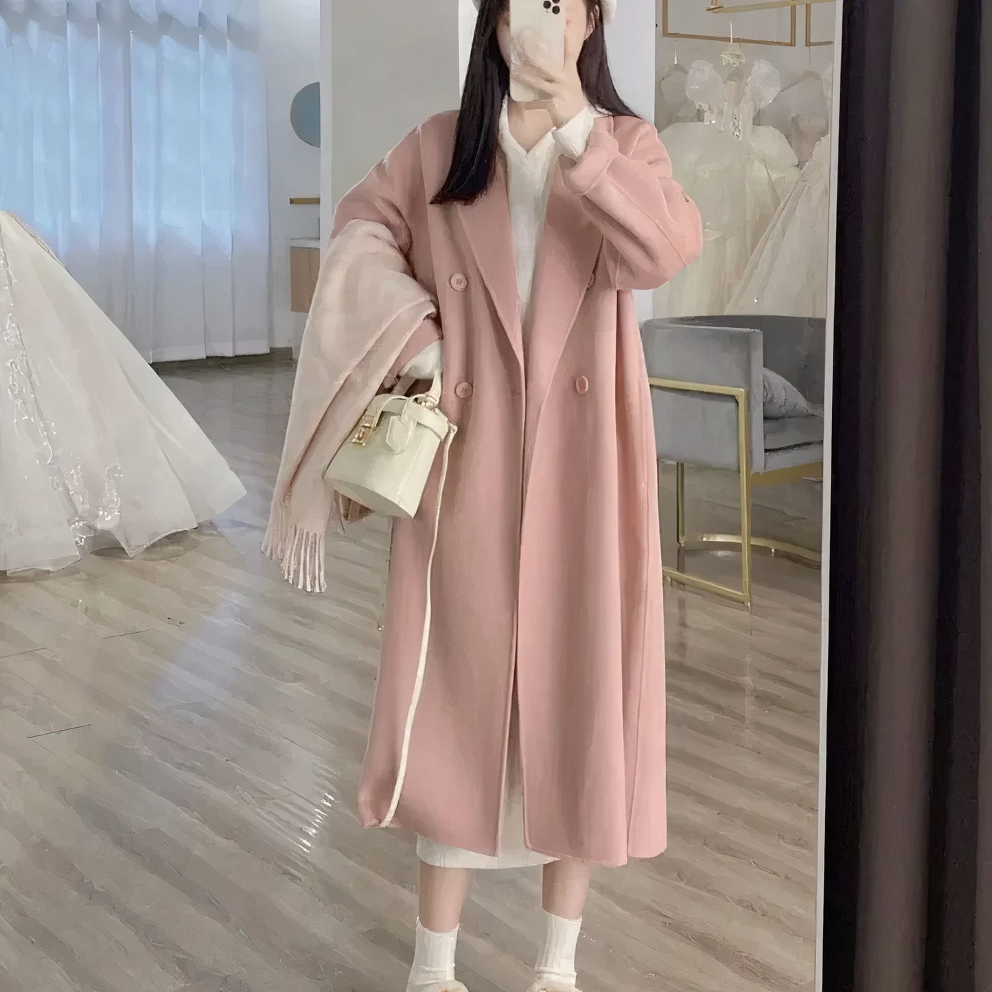 Street Wave Matilde Wool Coat For Women Long Double Breasted Casual Chic Warmth And Timeless Style