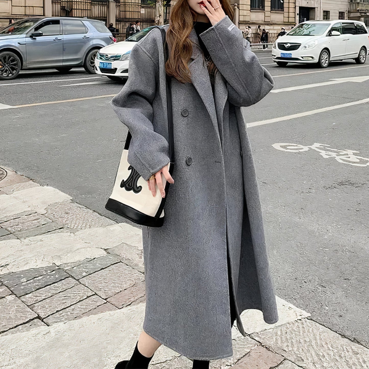 Street Wave Matilde Wool Coat For Women Long Double Breasted Casual Chic Warmth And Timeless Style