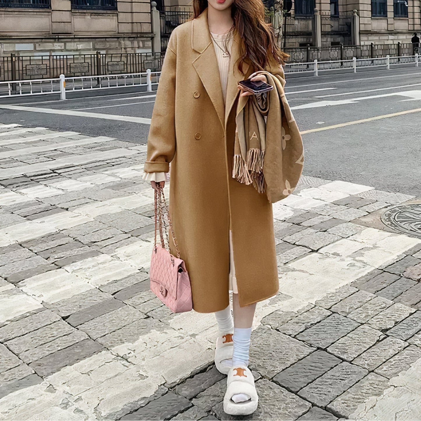 Street Wave Matilde Wool Coat For Women Long Double Breasted Casual Chic Warmth And Timeless Style
