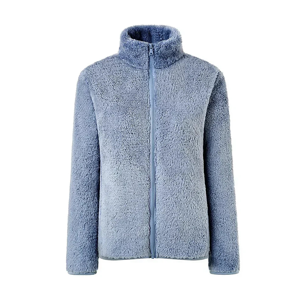 Street-Wave Plush Zip-Up Jacket For Women, Ultra-Soft Cozy Relaxed-Fit Warmth Everyday