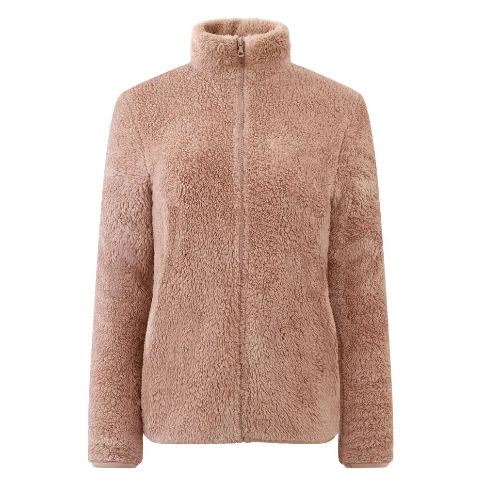 Street-Wave Plush Zip-Up Jacket For Women, Ultra-Soft Cozy Relaxed-Fit Warmth Everyday