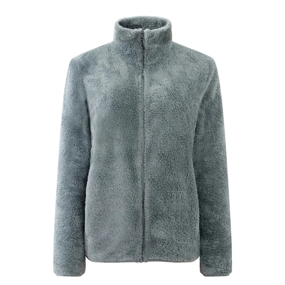 Street-Wave Plush Zip-Up Jacket For Women, Ultra-Soft Cozy Relaxed-Fit Warmth Everyday
