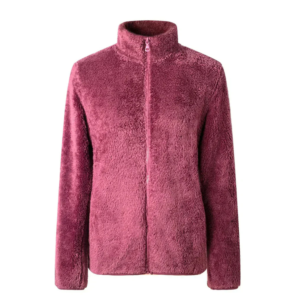Street-Wave Plush Zip-Up Jacket For Women, Ultra-Soft Cozy Relaxed-Fit Warmth Everyday