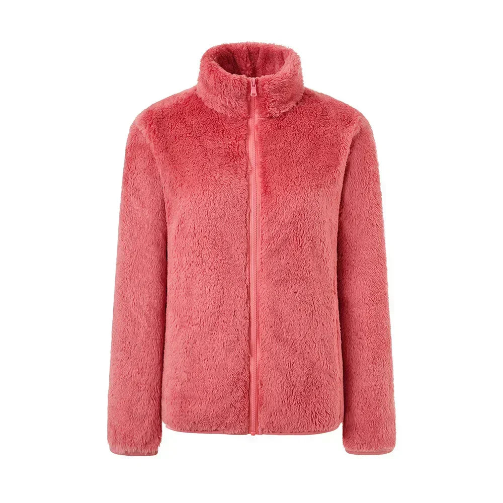 Street-Wave Plush Zip-Up Jacket For Women, Ultra-Soft Cozy Relaxed-Fit Warmth Everyday