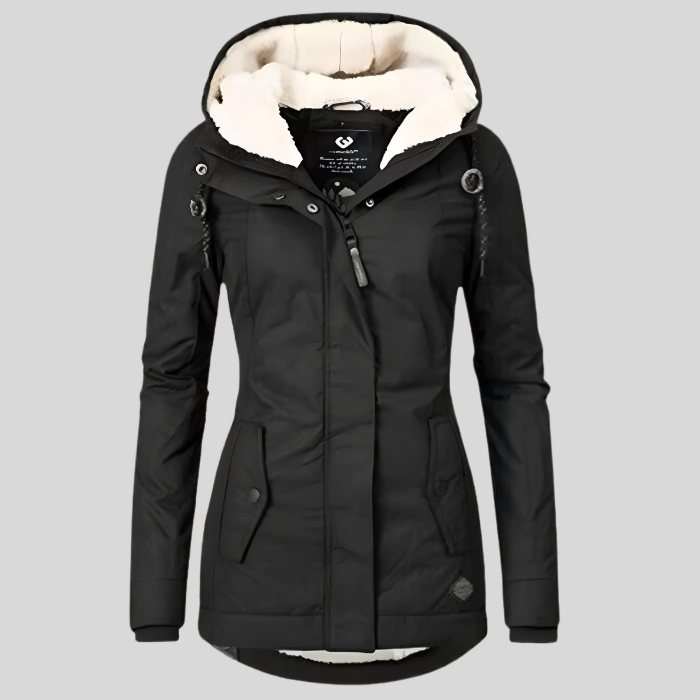 Street-Wave Women's Hooded Winter Jacket With Fleece Lining Cozy Warmth Stylish Outdoor Coat