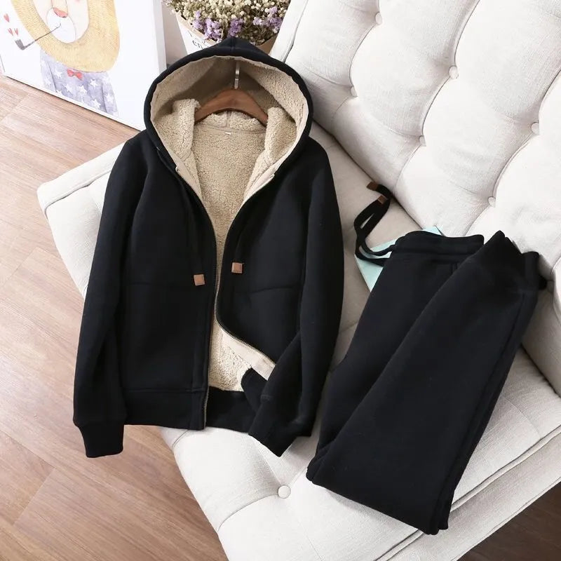 Street Wave Mina Fleece Tracksuit For Women Cozy Warmth Soft Cotton Poly Blend High Street Style