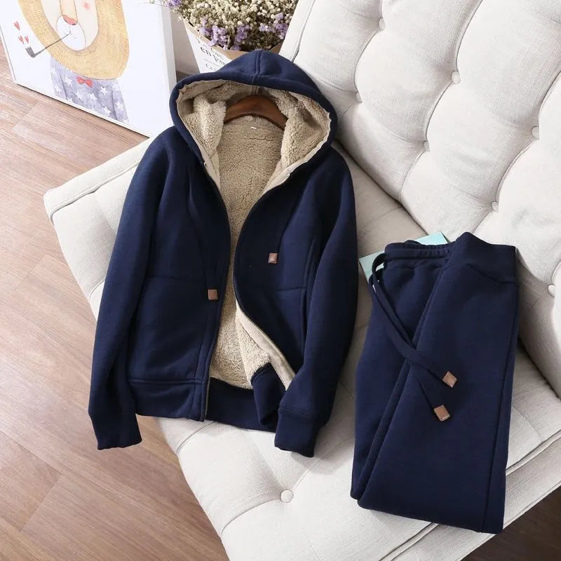 Street Wave Mina Fleece Tracksuit For Women Cozy Warmth Soft Cotton Poly Blend High Street Style