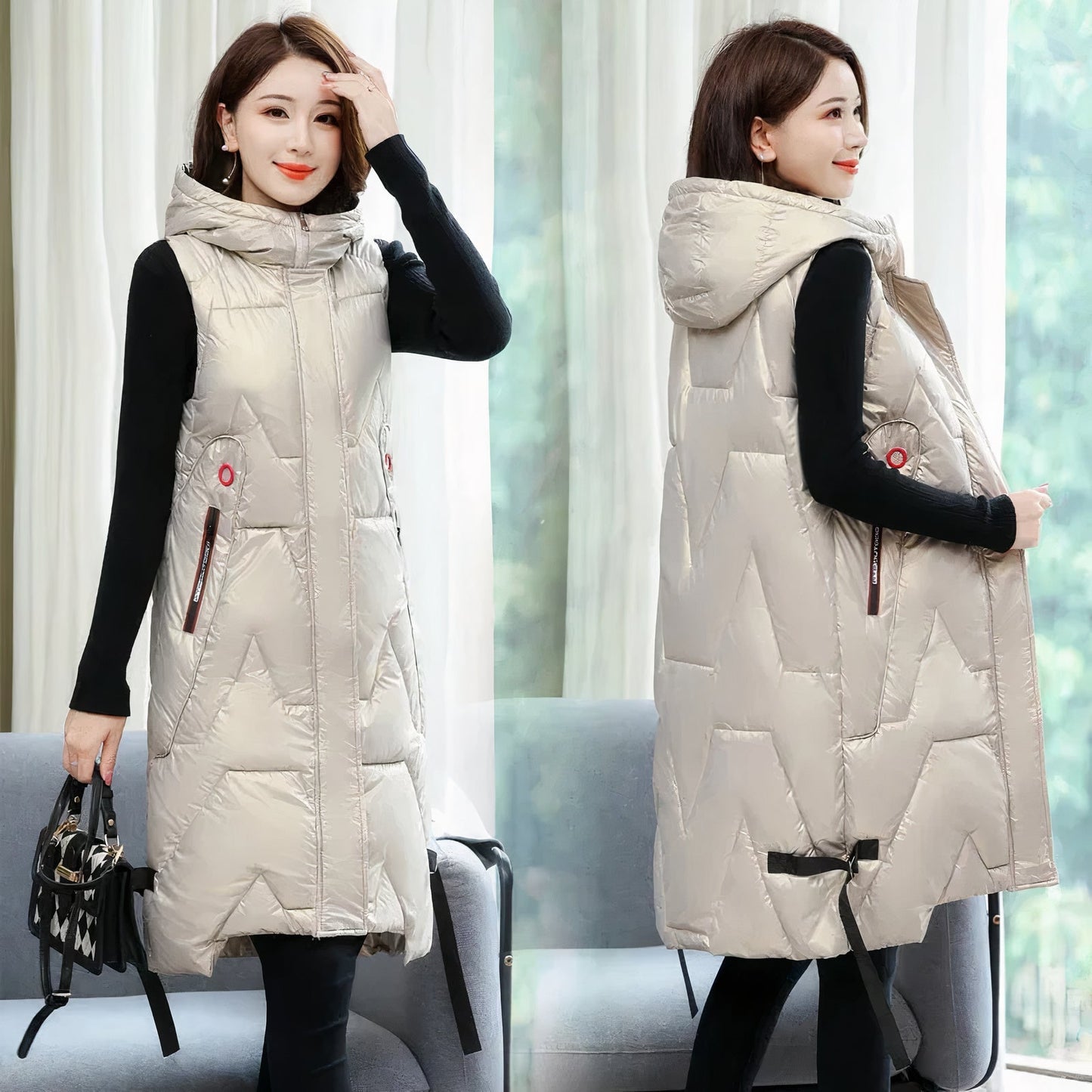 Streetwave Mitzi Womens Long Puffer Coat Hooded Warmth And Timeless Style For Winter Fashion