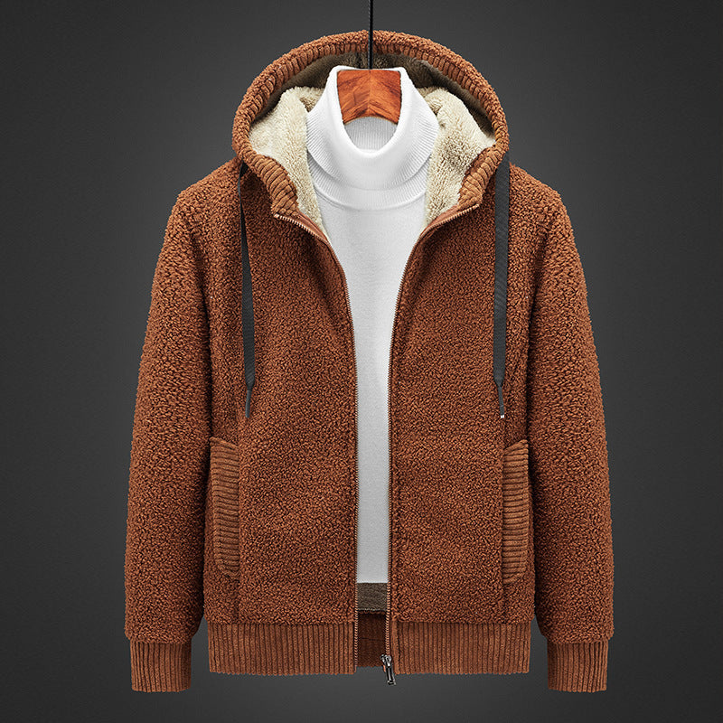 Street-Wave Mens Zip Hoodie With Warm Lined Fleece For Winter Comfort And Everyday Style