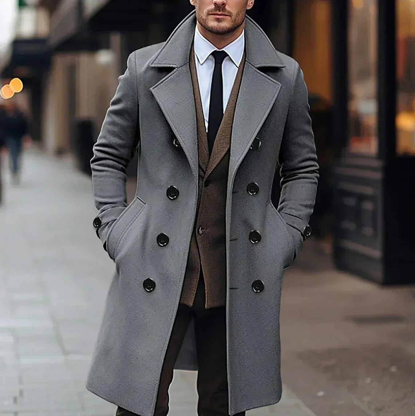 Street-Wave Wool Overcoat For Men Timeless Elegance Warm Classic Cut Premium Winter Coat