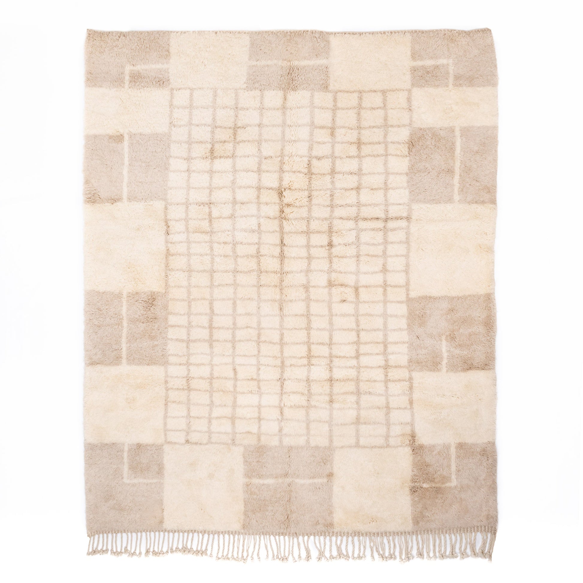 Silver Lattice - Luxury Shag Moroccan Rug - Street-Wave
