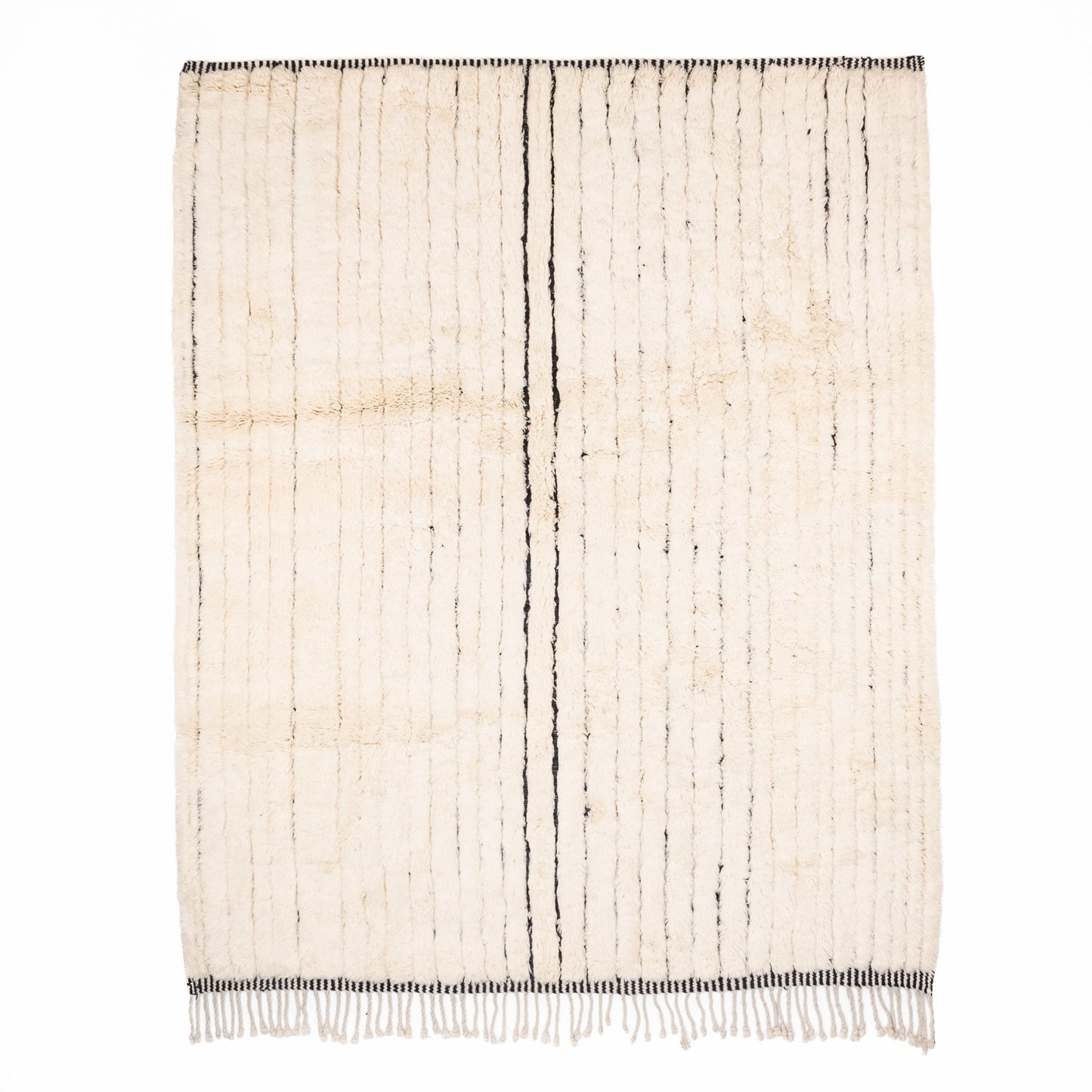 Melodic Monochrome - Luxury Shag Moroccan Rug - Street-Wave