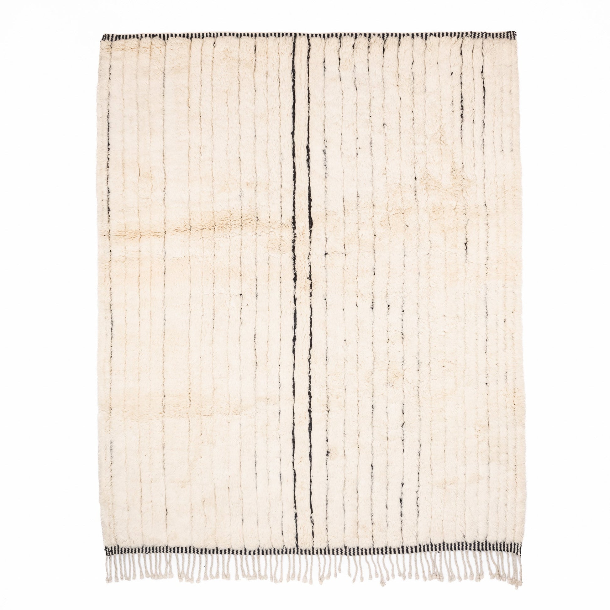 Melodic Monochrome - Luxury Shag Moroccan Rug - Street-Wave