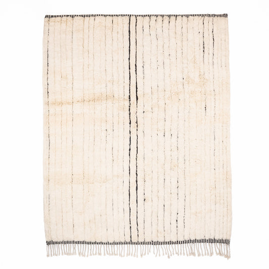 Melodic Monochrome - Luxury Shag Moroccan Rug - Street-Wave
