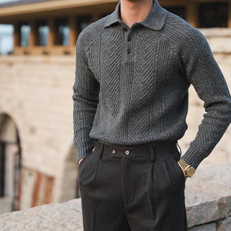 Street Wave Mens Winter Knit Sweater With Heat Retention Fibers For Everyday Warmth