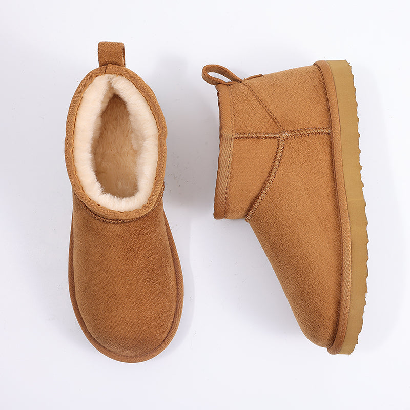 Women's Fuzzy Winter Boots with Soft Lining and Slip-On Design