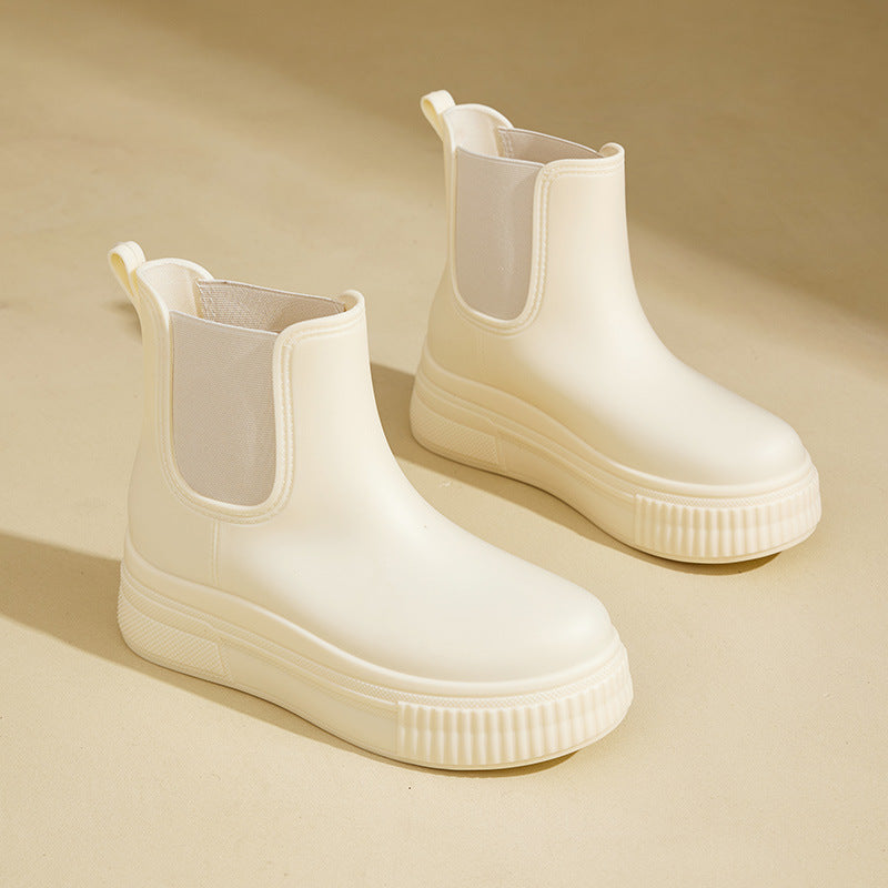 Women's Waterproof Rain Boots with Slip-Resistant Sole and Ankle Height