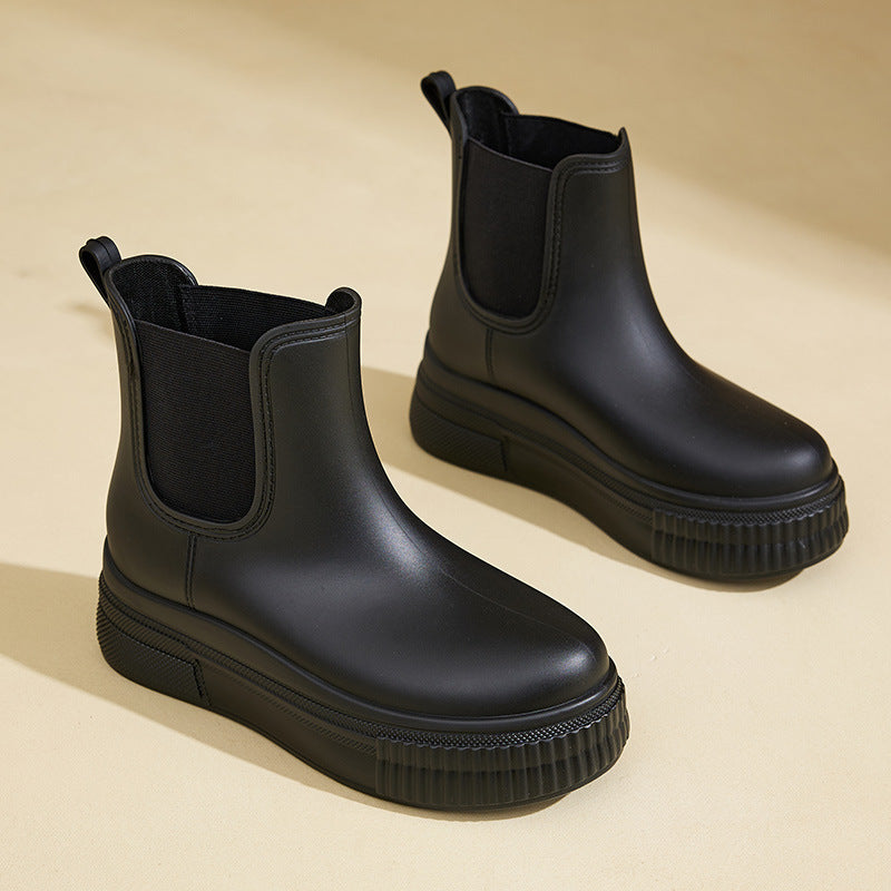Women's Waterproof Rain Boots with Slip-Resistant Sole and Ankle Height