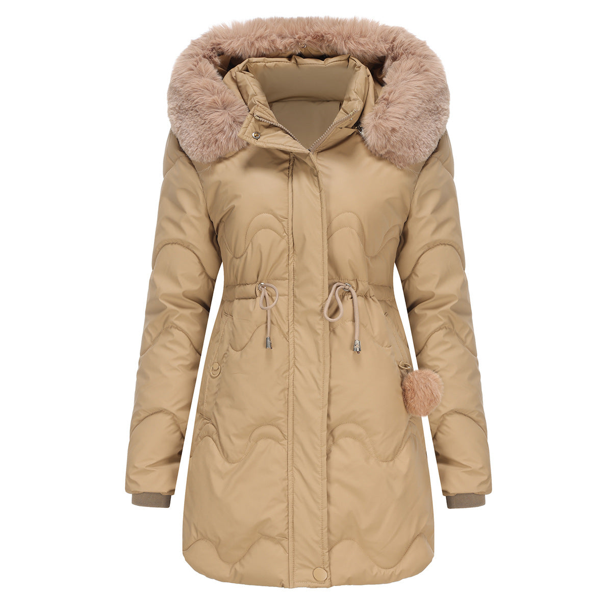 Street-Wave Women's Winter Jacket With Detachable Hood And Zippers For Warmth And Comfort