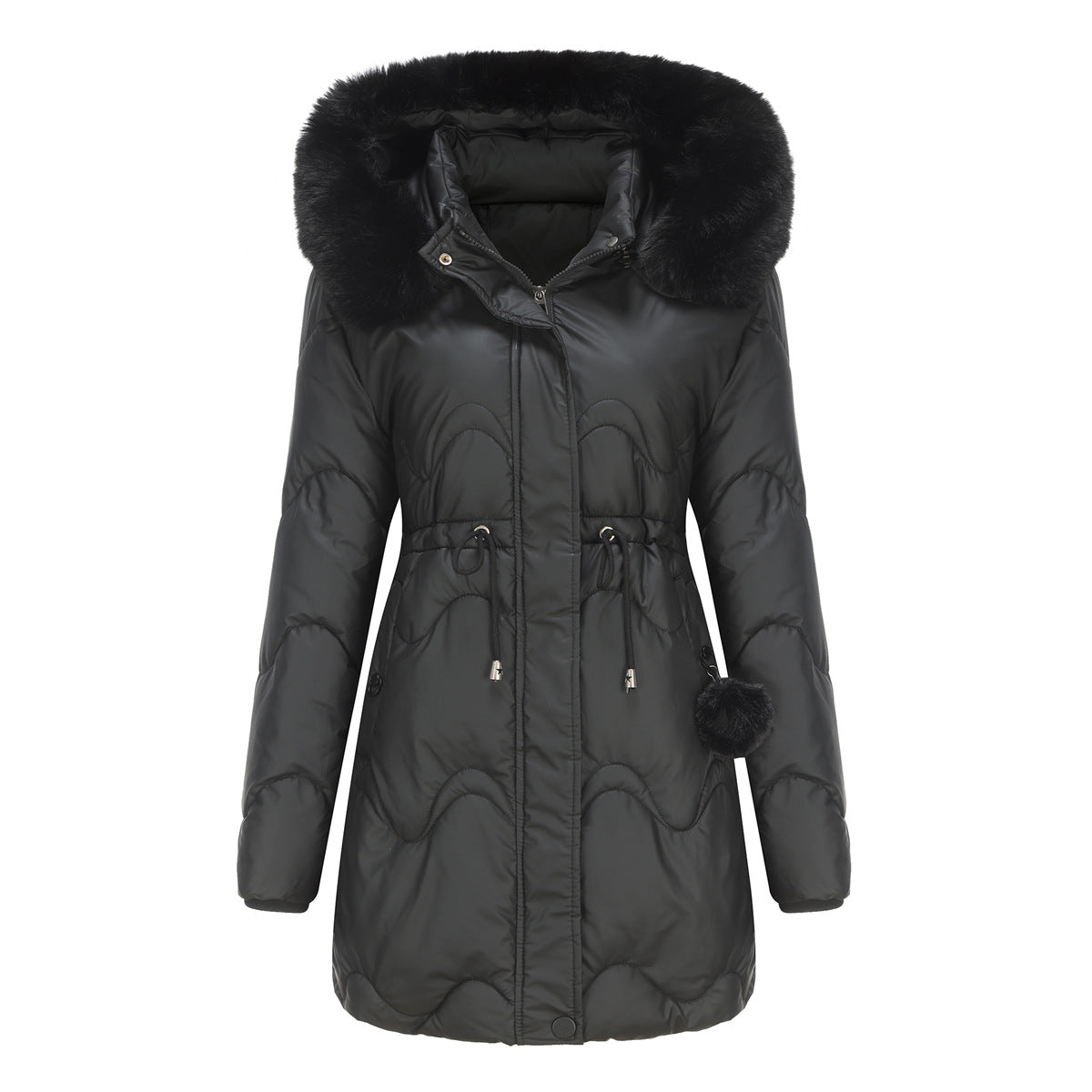 Street-Wave Women's Winter Jacket With Detachable Hood And Zippers For Warmth And Comfort