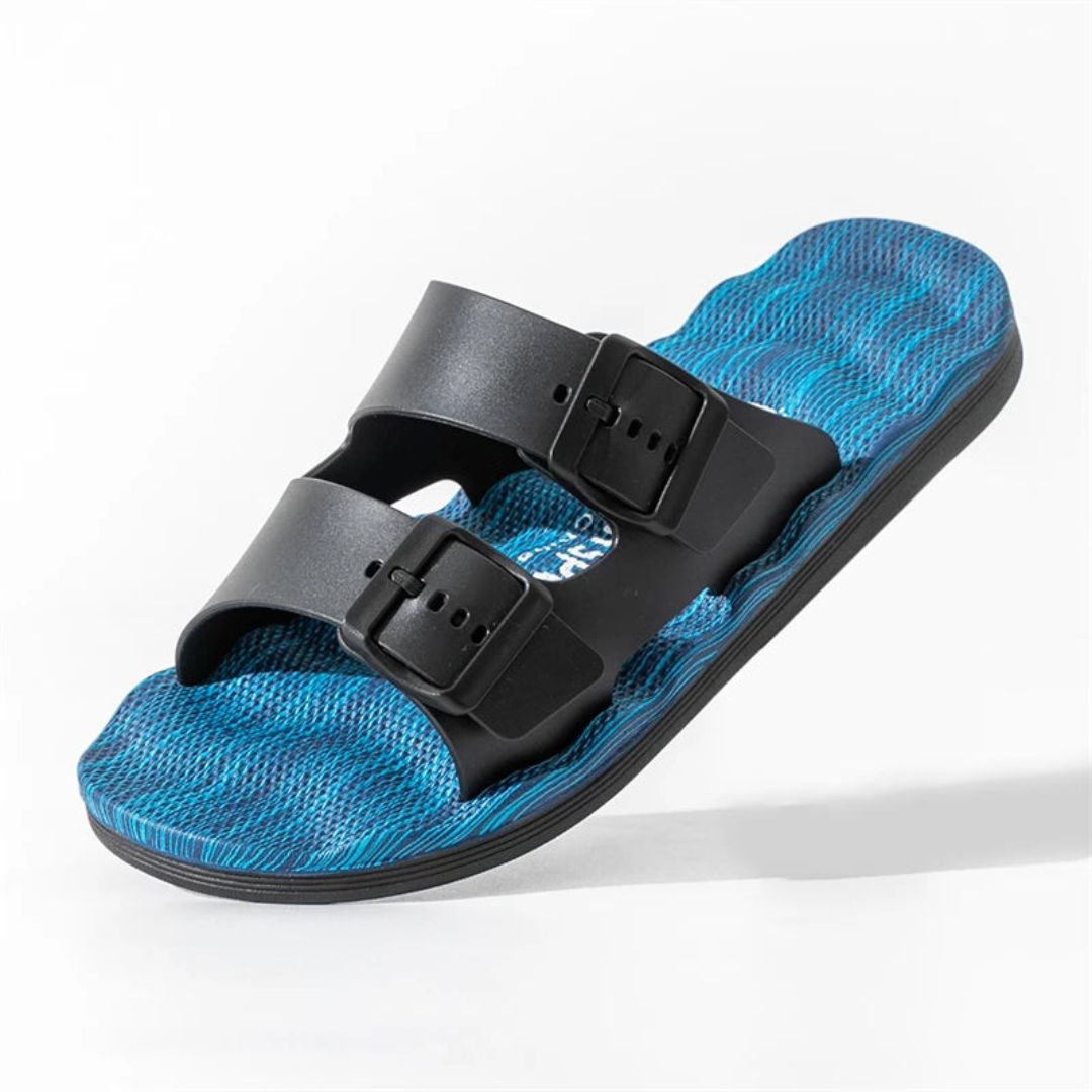 Malcom Coastwalk Sandals By Street-Wave Dual Buckle Adjustable Straps Cushioned Textured Insole Ultra Lightweight Anti Slip
